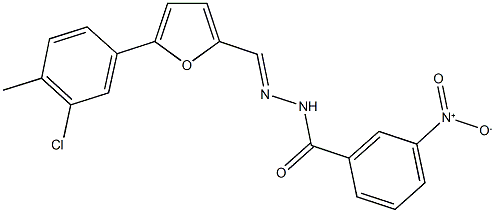 N'-{[5-(3-chloro-4-methylphenyl)-2-furyl]methylene}-3-nitrobenzohydrazide 结构式