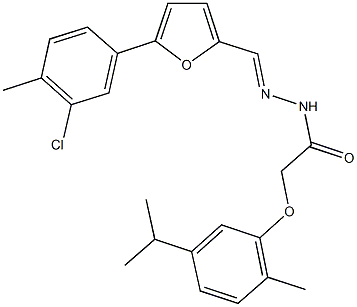 N'-{[5-(3-chloro-4-methylphenyl)-2-furyl]methylene}-2-(5-isopropyl-2-methylphenoxy)acetohydrazide Structure