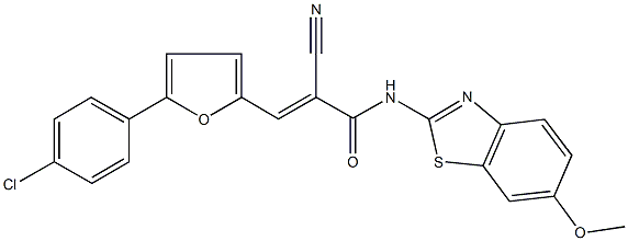 3-[5-(4-chlorophenyl)-2-furyl]-2-cyano-N-(6-methoxy-1,3-benzothiazol-2-yl)acrylamide 结构式