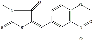 5-{3-nitro-4-methoxybenzylidene}-3-methyl-2-thioxo-1,3-thiazolidin-4-one Structure