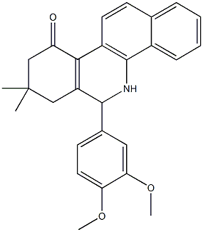 6-(3,4-dimethoxyphenyl)-8,8-dimethyl-5,7,8,9-tetrahydrobenzo[c]phenanthridin-10(6H)-one 结构式