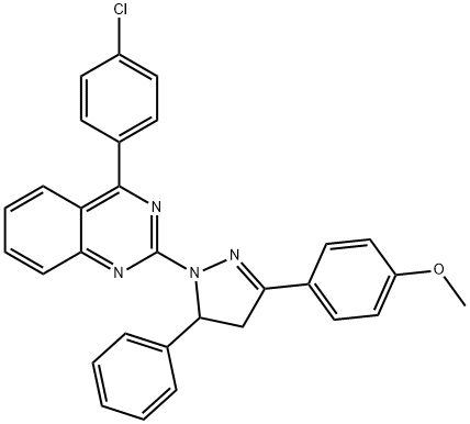 4-(4-chlorophenyl)-2-[3-(4-methoxyphenyl)-5-phenyl-4,5-dihydro-1H-pyrazol-1-yl]quinazoline,352446-07-2,结构式