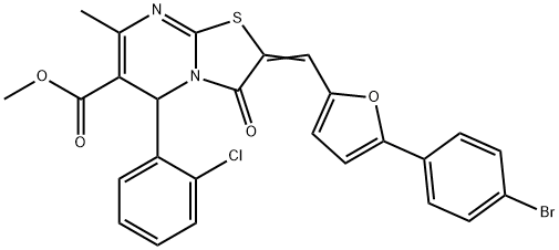 methyl 2-{[5-(4-bromophenyl)-2-furyl]methylene}-5-(2-chlorophenyl)-7-methyl-3-oxo-2,3-dihydro-5H-[1,3]thiazolo[3,2-a]pyrimidine-6-carboxylate Structure