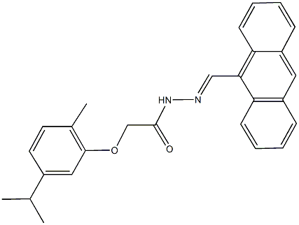 N'-(9-anthrylmethylene)-2-(5-isopropyl-2-methylphenoxy)acetohydrazide 化学構造式