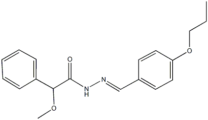 2-methoxy-2-phenyl-N'-(4-propoxybenzylidene)acetohydrazide 化学構造式