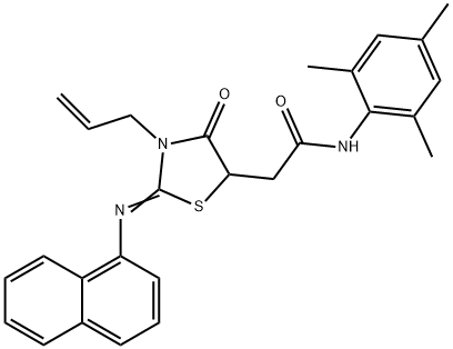 2-[3-allyl-2-(1-naphthylimino)-4-oxo-1,3-thiazolidin-5-yl]-N-mesitylacetamide 结构式