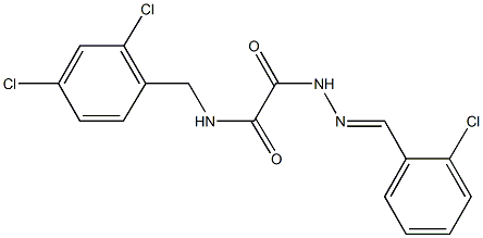 2-[2-(2-chlorobenzylidene)hydrazino]-N-(2,4-dichlorobenzyl)-2-oxoacetamide Structure