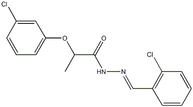 N'-(2-chlorobenzylidene)-2-(3-chlorophenoxy)propanohydrazide 结构式