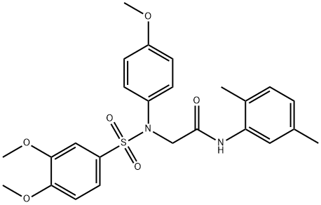 2-{{[3,4-bis(methyloxy)phenyl]sulfonyl}[4-(methyloxy)phenyl]amino}-N-(2,5-dimethylphenyl)acetamide Struktur