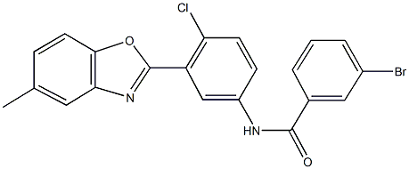 3-bromo-N-[4-chloro-3-(5-methyl-1,3-benzoxazol-2-yl)phenyl]benzamide Structure