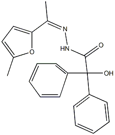 2-hydroxy-N'-[1-(5-methyl-2-furyl)ethylidene]-2,2-diphenylacetohydrazide Structure