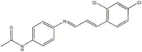 N-(4-{[3-(2,4-dichlorophenyl)-2-propenylidene]amino}phenyl)acetamide Struktur
