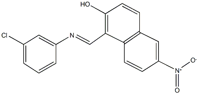 1-{[(3-chlorophenyl)imino]methyl}-6-nitro-2-naphthol 结构式
