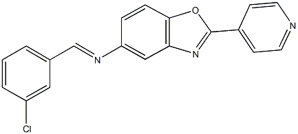 N-(3-chlorobenzylidene)-N-[2-(4-pyridinyl)-1,3-benzoxazol-5-yl]amine|