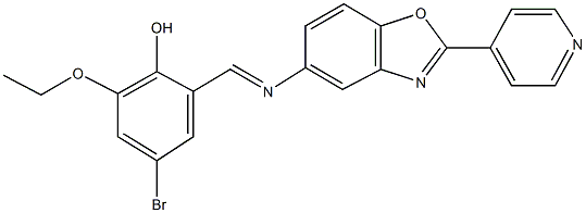 4-bromo-2-ethoxy-6-({[2-(4-pyridinyl)-1,3-benzoxazol-5-yl]imino}methyl)phenol,352519-94-9,结构式