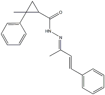 2-methyl-N'-(1-methyl-3-phenyl-2-propenylidene)-2-phenylcyclopropanecarbohydrazide Structure