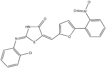 2-[(2-chlorophenyl)imino]-5-[(5-{2-nitrophenyl}-2-furyl)methylene]-1,3-thiazolidin-4-one|