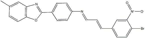 2-{4-[(3-{4-bromo-3-nitrophenyl}-2-propenylidene)amino]phenyl}-5-methyl-1,3-benzoxazole 结构式