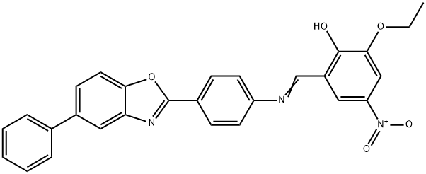 2-ethoxy-4-nitro-6-({[4-(5-phenyl-1,3-benzoxazol-2-yl)phenyl]imino}methyl)phenol,352520-36-6,结构式