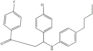 3-(4-butylanilino)-3-(4-chlorophenyl)-1-(4-fluorophenyl)-1-propanone 化学構造式