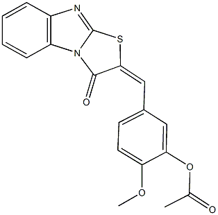 2-methoxy-5-[(3-oxo[1,3]thiazolo[3,2-a]benzimidazol-2(3H)-ylidene)methyl]phenyl acetate Structure