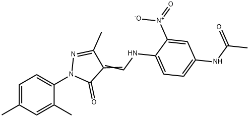 N-{4-({[1-(2,4-dimethylphenyl)-3-methyl-5-oxo-1,5-dihydro-4H-pyrazol-4-ylidene]methyl}amino)-3-nitrophenyl}acetamide Structure