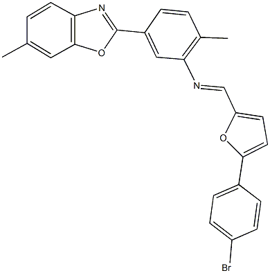 N-{[5-(4-bromophenyl)-2-furyl]methylene}-N-[2-methyl-5-(6-methyl-1,3-benzoxazol-2-yl)phenyl]amine|