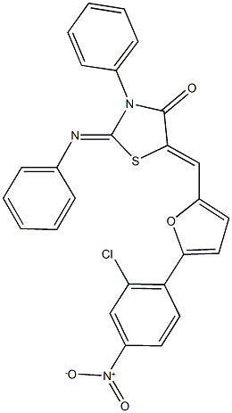 352523-13-8 5-[(5-{2-chloro-4-nitrophenyl}-2-furyl)methylene]-3-phenyl-2-(phenylimino)-1,3-thiazolidin-4-one