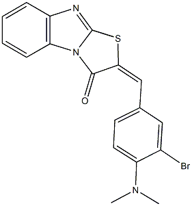 2-[3-bromo-4-(dimethylamino)benzylidene][1,3]thiazolo[3,2-a]benzimidazol-3(2H)-one 化学構造式