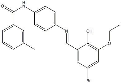 N-{4-[(5-bromo-3-ethoxy-2-hydroxybenzylidene)amino]phenyl}-3-methylbenzamide Structure