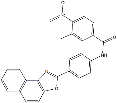 4-nitro-3-methyl-N-(4-naphtho[1,2-d][1,3]oxazol-2-ylphenyl)benzamide 结构式