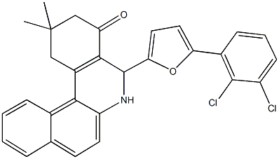 5-[5-(2,3-dichlorophenyl)-2-furyl]-2,2-dimethyl-2,3,5,6-tetrahydrobenzo[a]phenanthridin-4(1H)-one Structure
