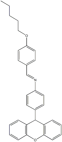 N-[4-(pentyloxy)benzylidene]-N-[4-(9H-xanthen-9-yl)phenyl]amine Structure