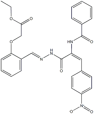 ethyl {2-[2-(2-(benzoylamino)-3-{4-nitrophenyl}acryloyl)carbohydrazonoyl]phenoxy}acetate,352531-60-3,结构式