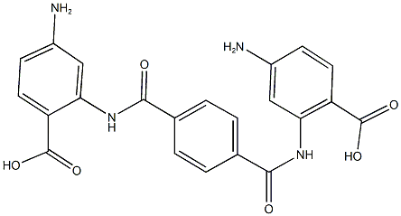 4-amino-2-({4-[(5-amino-2-carboxyanilino)carbonyl]benzoyl}amino)benzoic acid Struktur