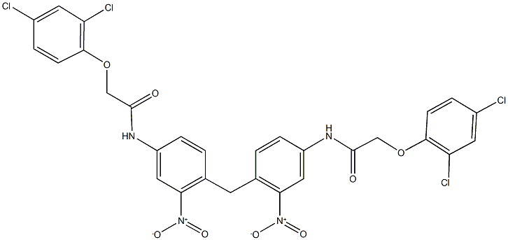 2-(2,4-dichlorophenoxy)-N-{4-{4-{[(2,4-dichlorophenoxy)acetyl]amino}-2-nitrobenzyl}-3-nitrophenyl}acetamide Structure