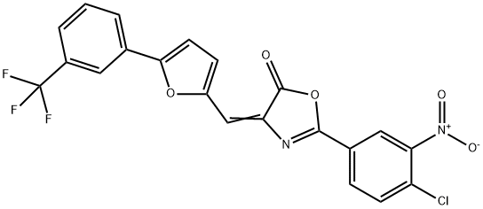 2-{4-chloro-3-nitrophenyl}-4-({5-[3-(trifluoromethyl)phenyl]-2-furyl}methylene)-1,3-oxazol-5(4H)-one 结构式