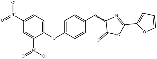 4-(4-{2,4-bisnitrophenoxy}benzylidene)-2-(2-furyl)-1,3-oxazol-5(4H)-one Struktur