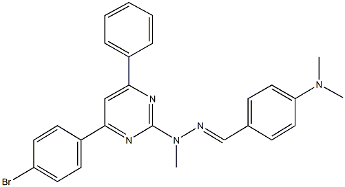 4-(dimethylamino)benzaldehyde [4-(4-bromophenyl)-6-phenyl-2-pyrimidinyl](methyl)hydrazone Struktur