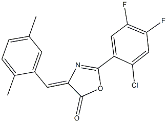 2-(2-chloro-4,5-difluorophenyl)-4-(2,5-dimethylbenzylidene)-1,3-oxazol-5(4H)-one,352536-80-2,结构式