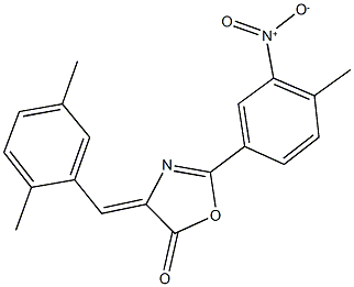 4-(2,5-dimethylbenzylidene)-2-{3-nitro-4-methylphenyl}-1,3-oxazol-5(4H)-one Structure