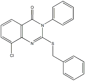 2-(benzylsulfanyl)-8-chloro-3-phenyl-4(3H)-quinazolinone Struktur
