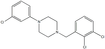 1-(3-chlorophenyl)-4-(2,3-dichlorobenzyl)piperazine 化学構造式