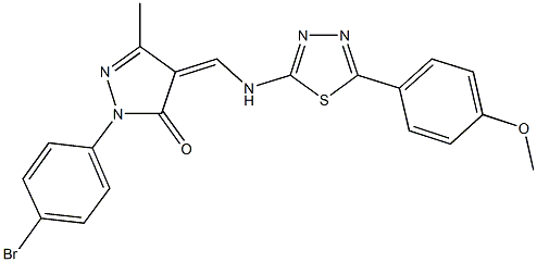 2-(4-bromophenyl)-4-({[5-(4-methoxyphenyl)-1,3,4-thiadiazol-2-yl]amino}methylene)-5-methyl-2,4-dihydro-3H-pyrazol-3-one,352544-45-7,结构式