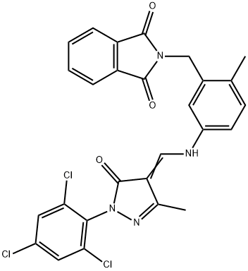 352544-51-5 2-[2-methyl-5-({[3-methyl-5-oxo-1-(2,4,6-trichlorophenyl)-1,5-dihydro-4H-pyrazol-4-ylidene]methyl}amino)benzyl]-1H-isoindole-1,3(2H)-dione