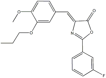2-(3-fluorophenyl)-4-(4-methoxy-3-propoxybenzylidene)-1,3-oxazol-5(4H)-one,352544-69-5,结构式