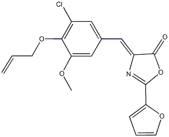 4-[4-(allyloxy)-3-chloro-5-methoxybenzylidene]-2-(2-furyl)-1,3-oxazol-5(4H)-one 化学構造式