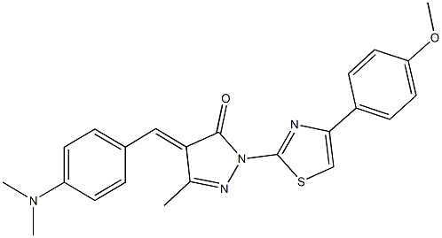 4-[4-(dimethylamino)benzylidene]-2-[4-(4-methoxyphenyl)-1,3-thiazol-2-yl]-5-methyl-2,4-dihydro-3H-pyrazol-3-one Structure