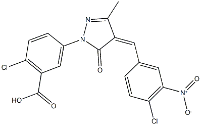 2-chloro-5-(4-{4-chloro-3-nitrobenzylidene}-3-methyl-5-oxo-4,5-dihydro-1H-pyrazol-1-yl)benzoic acid,352544-81-1,结构式