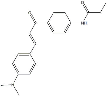 N-(4-{3-[4-(dimethylamino)phenyl]acryloyl}phenyl)propanamide 化学構造式